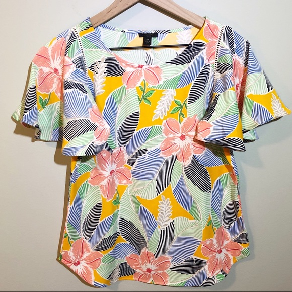 Ann Taylor Factory Tops - SALE Ann Taylor Short-Sleeved Multicolored Blouse